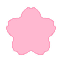 桜の花のシルエットアイコン- シンプルなさくら･春の花の形のフレームや背景の素材