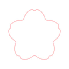 桜の花のシルエットアイコン- シンプルなさくら･春の花の形のフレーム･あしらいの素材