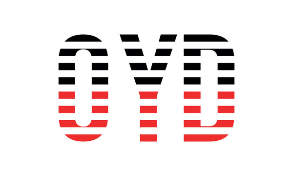OYD three initial letter iconic line negative space minimal logo design vector template. monogram, abstract, wordmark, business, typography, minimalist, brand, company, flat, modern, unique, simple