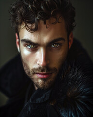 A vampire in a modern version, a handsome man in a gothic style