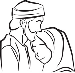 Icon and illustration of a couple