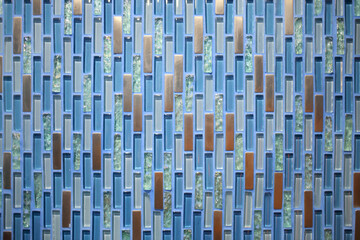 Background of blue and gold glass mosaic
