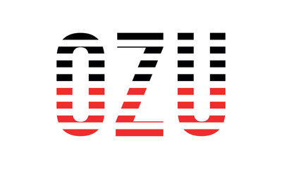 OZU three initial letter iconic line negative space minimal logo design vector template. monogram, abstract, wordmark, business, typography, minimalist, brand, company, flat, modern, unique, simple