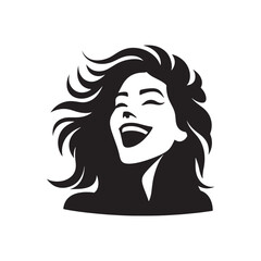 Captivating Smile: A Silhouette of a Smiling Person Conveying Pure Happiness - Happy Illustration - Happy Expression Vector
