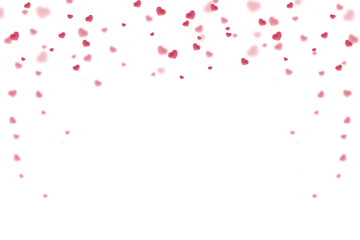 Floating red paper heart isolated on on a transparent background png. Background concept for love greetings on valentines day and mothers day. Space for text	