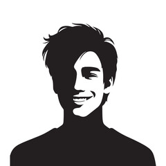 Silhouette of Smiling Person - Expressing Gratitude with a Thankful Smile - Illustration of Smiling Expression - Vector of Smiling Expression
