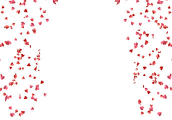 Floating red paper heart isolated on on a transparent background png. Background concept for love greetings on valentines day and mothers day. Space for text  © Daria