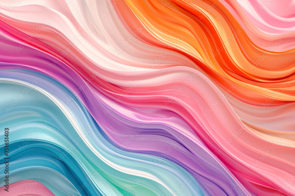 Poster abstract horizontal background with colorful waves in style retro 60s, 70s.
