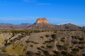 Scenic Rock Formations in Big Bend National Park in Southwest Texas.