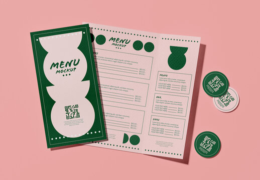 Top View of Menu Mockup