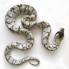 Captivating Close-Up of a Serpent on a White Background