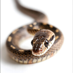 Naklejka premium Captivating Close-Up of a Serpent on a White Background
