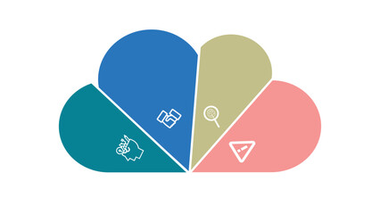 WOT Analysis Infographic Element, Vector llustration and elements with linear icons, SWOT diagram with 4 rectangular elements Scheme with 4 segments and icons,