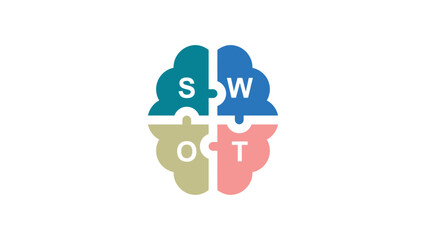 Colorful flat SWOT infographic, SWOT Analysis Infographic Element