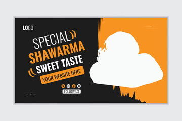 Food YouTube thumbnail design web banner template