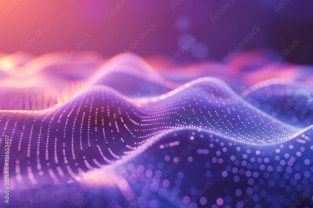 Poster wave of dots and weave lines. abstract background. network connection structure.
