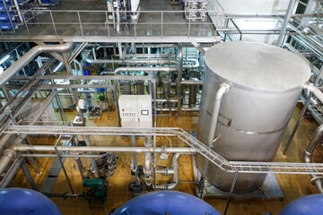 huge brewing tank at beer factory captive shop