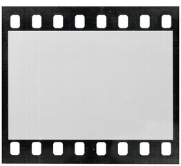 high res scan of 35mm slide filmstrip with dust and scanning light effects, png asset.