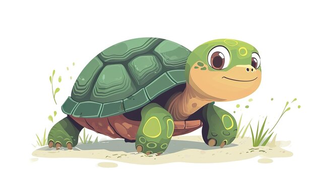 serene green: the tranquil beauty of a hand-drawn turtle