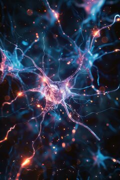 Brain neurons dark space electric sparks