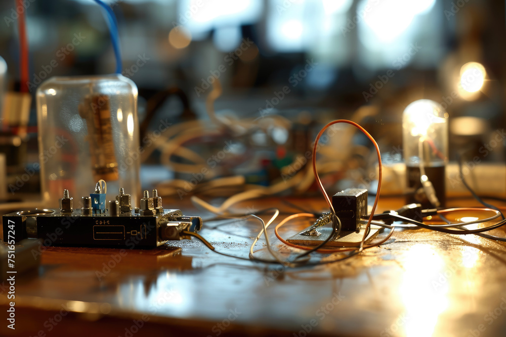 Poster a circuit with a wire and a resistor