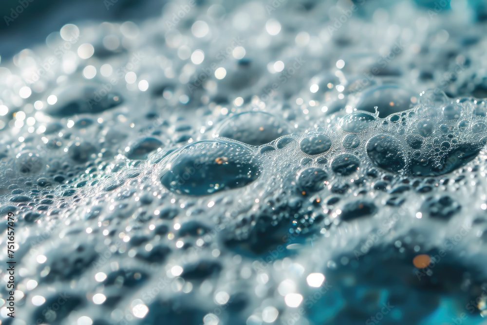 Poster a foam texture with bubbles and soap