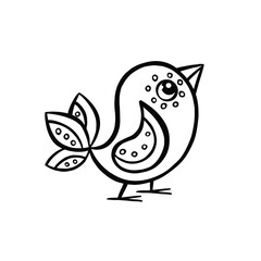 sketch of a small funny bird, hand drawn vector illustration