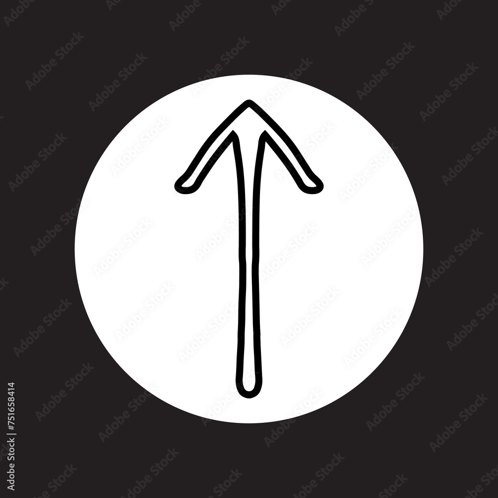 Poster up arrow icon vector. scroll up logo design. move up vector icon illustration in circle isolated on 