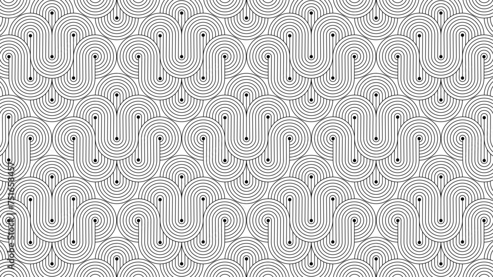 Poster seamless pattern abstract background geometric. pattern seamless circle abstract wave background str