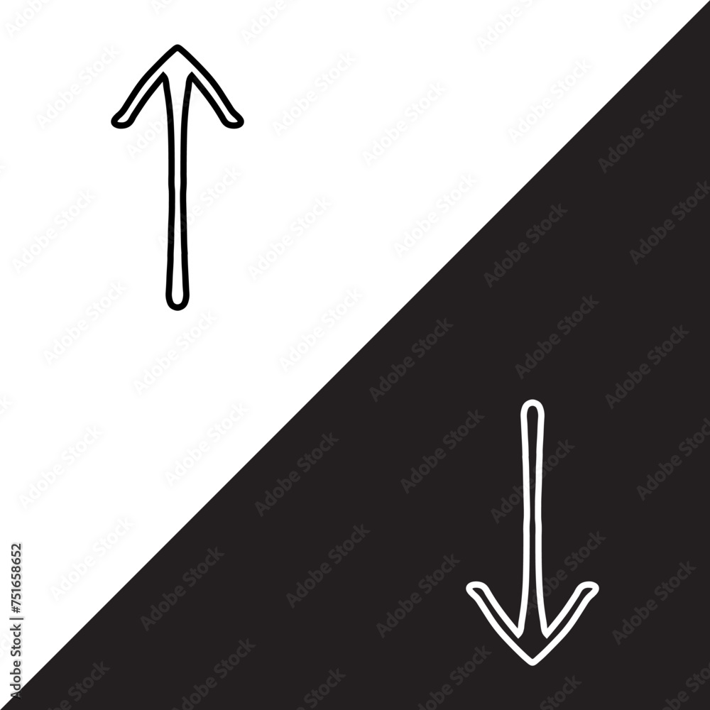 Aufkleber down up arrow icon vector. scroll down up icon sign symbol in trendy flat style. move down up vector