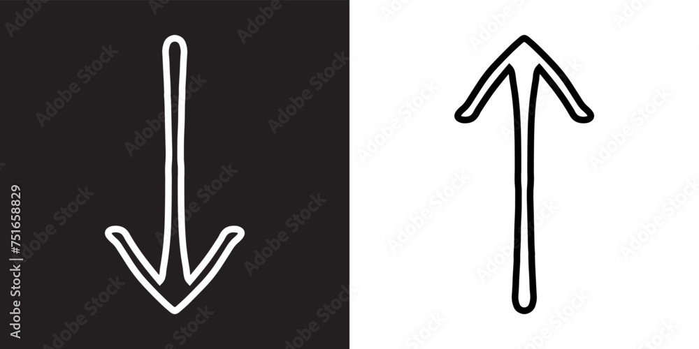 Poster down up arrow icon vector. scroll down up icon sign symbol in trendy flat style. move down up vector