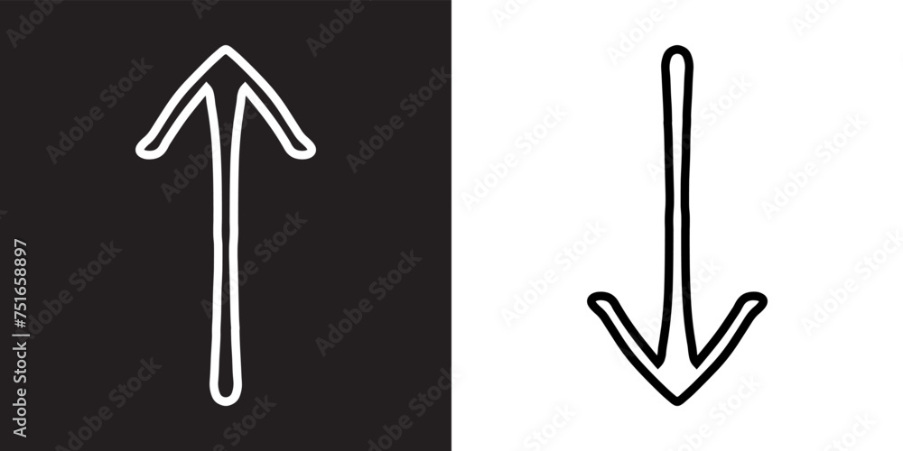 Poster down up arrow icon vector. scroll down up icon sign symbol in trendy flat style. move down up vector