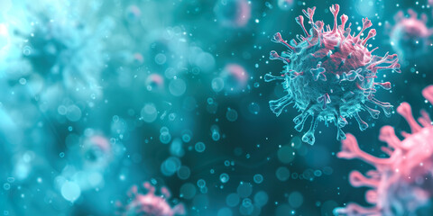 Obraz premium Abstract medical background with virus cells