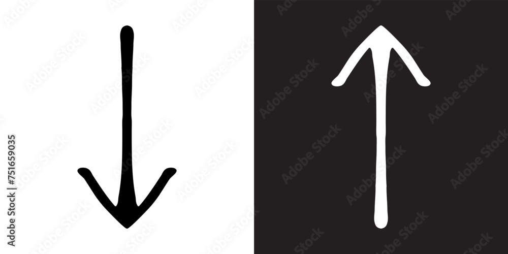 Poster down up arrow icon vector. scroll down up icon sign symbol in trendy flat style. move down up vector
