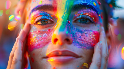 Festival of Colors: Close-Up of Painted Face