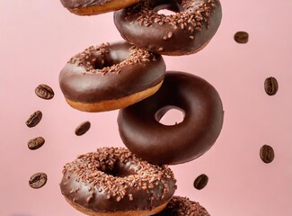 Chocolate donuts background