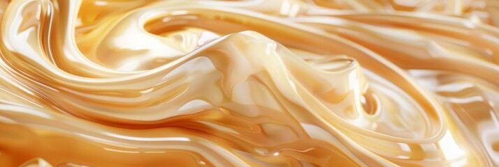 Melted Caramel Texture, Ice Cream Waves, Smooth Icecream, Custard Background, Silky Flowing Yogurt