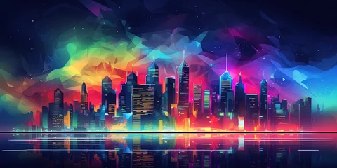Foto op Canvas Colorful Nightlife background. City night life concept abstract background. © Sanych