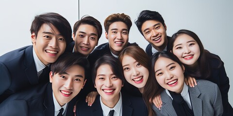 A group of asian college / university students or young employees.