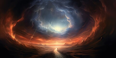 Rough path to destiny. An exit of a massive turbulence or vortex. A space storm or colossal...