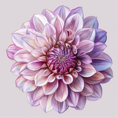 Dahlia Flower Botanical Illustration, Chrysanthemum Realistic Painting, Dahlia Drawing Imitation