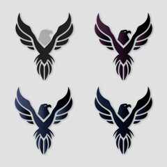 Abstract simple eagle logo design
