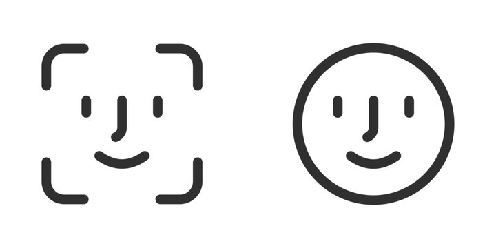 face recognition scanning sign icon vector illustration