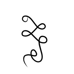 Calligraphic swirl ornament, flourish line style