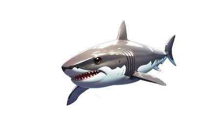 Fototapeta premium Happy gray Shark Swimming Underwater