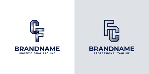 Letters CF and FC Dot Monogram Logo, Suitable for business with CF or FC initials