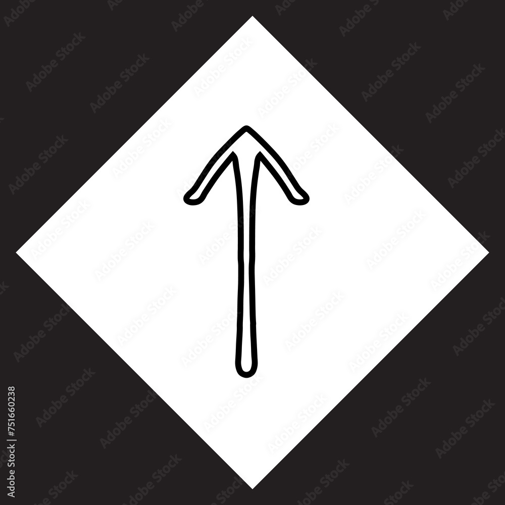 Poster up arrow icon vector. scroll up logo design. move up vector icon illustration in rhombus isolated on