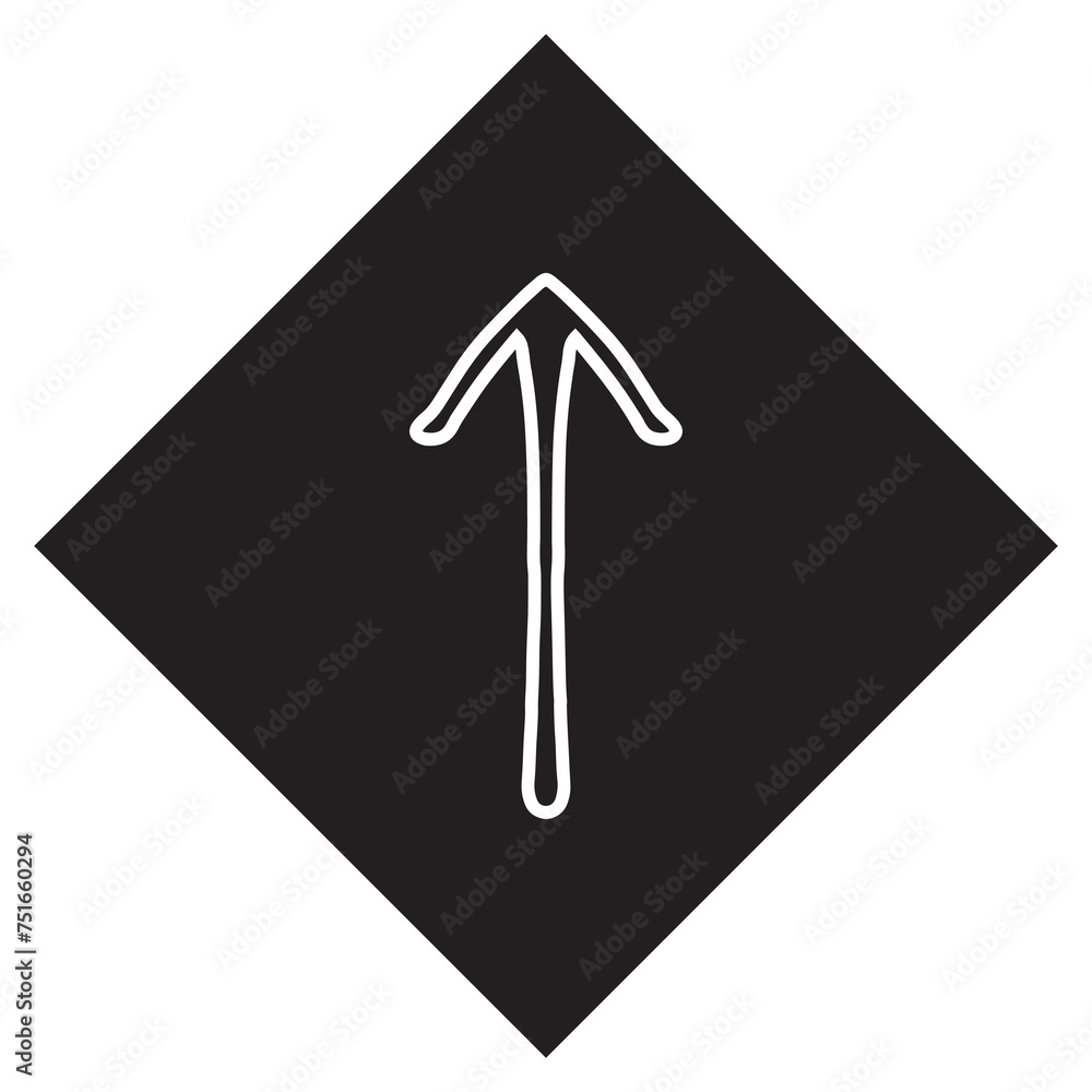 Poster up arrow icon vector. scroll up logo design. move up vector icon illustration in rhombus isolated on