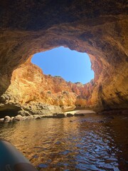 Benagil cave in the sea
