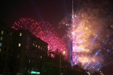  Fireworks at the opening of the Festival Circle of Light near the Ostankino TV center